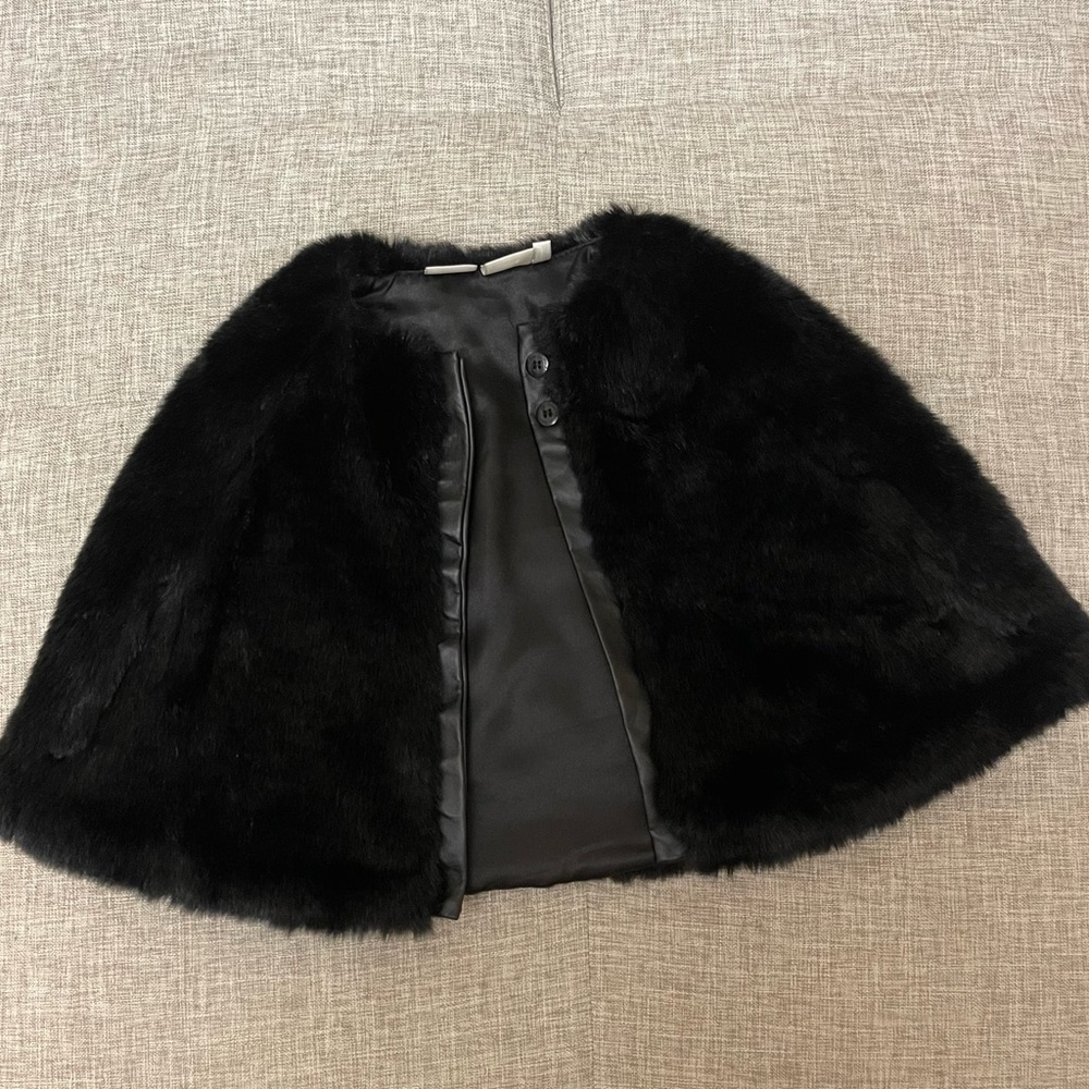 Black faux fur coat
